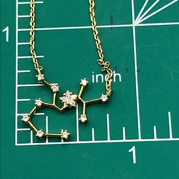 Sagittarius The Archer Zodiac Goldtone Necklace with Rhinestones Nov 22-Dec 21. - Picture 12 of 12